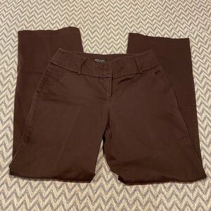 New York & Company Brown Wide-Leg Trousers – Size 4, Cotton Blend